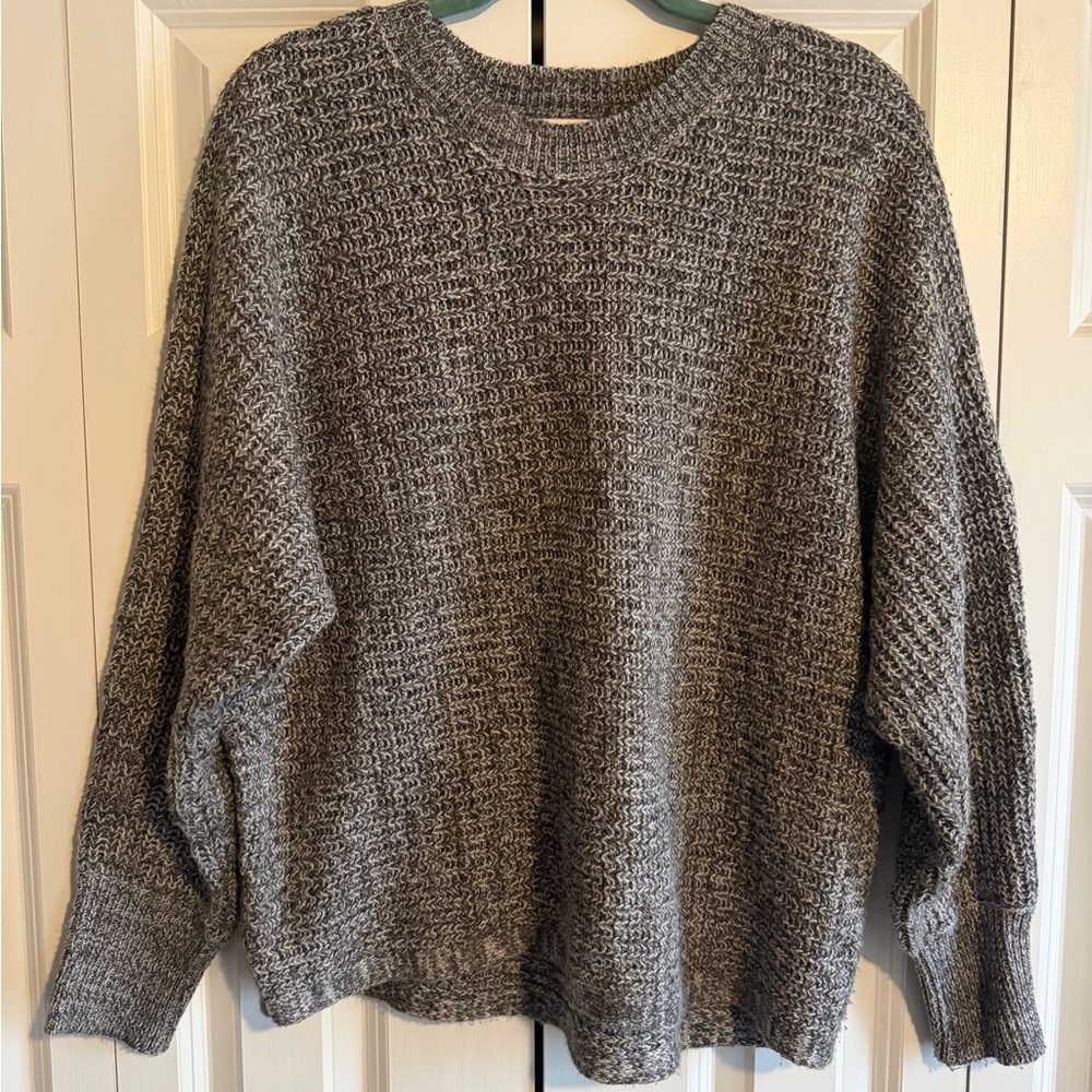 Pink Rose Gray Crew Neck Sweater